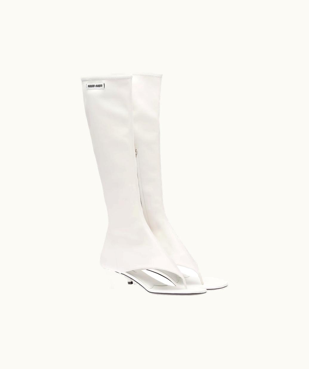 Miu Miu Miu Miu Stretch Nappa Leather Thong Boots UZ0152495