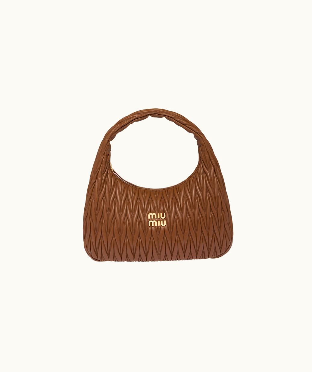 Miu Miu Miu Miu Wander Matelassé Nappa Leather Hobo Bag UZ0152528