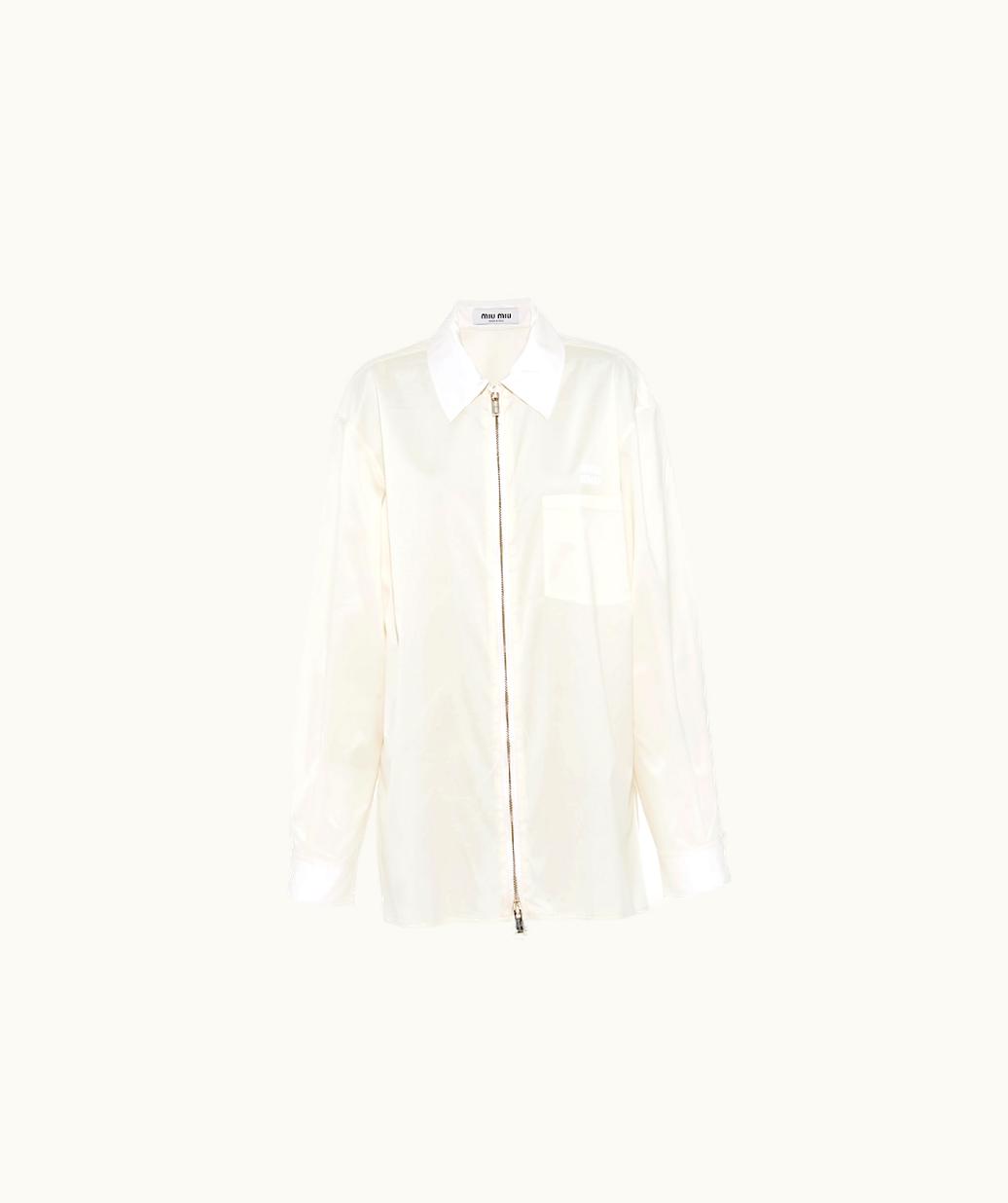 Miu Miu Miu Miu Long-Sleeved Technical Silk Shirt