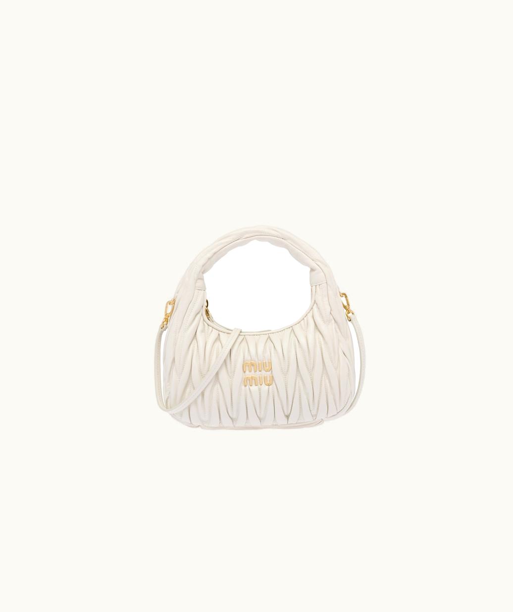 Miu Miu Miu Miu Wander Matelassé Nappa Leather Mini Hobo Bag UZ0152590