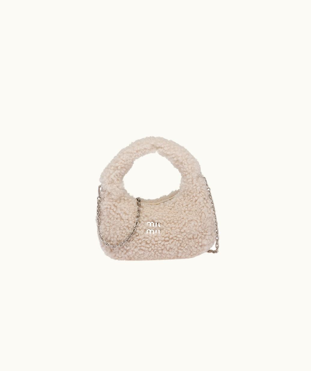 Miu Miu Miu Miu Wander Shearling Mini Hobo Bag UZ0152610