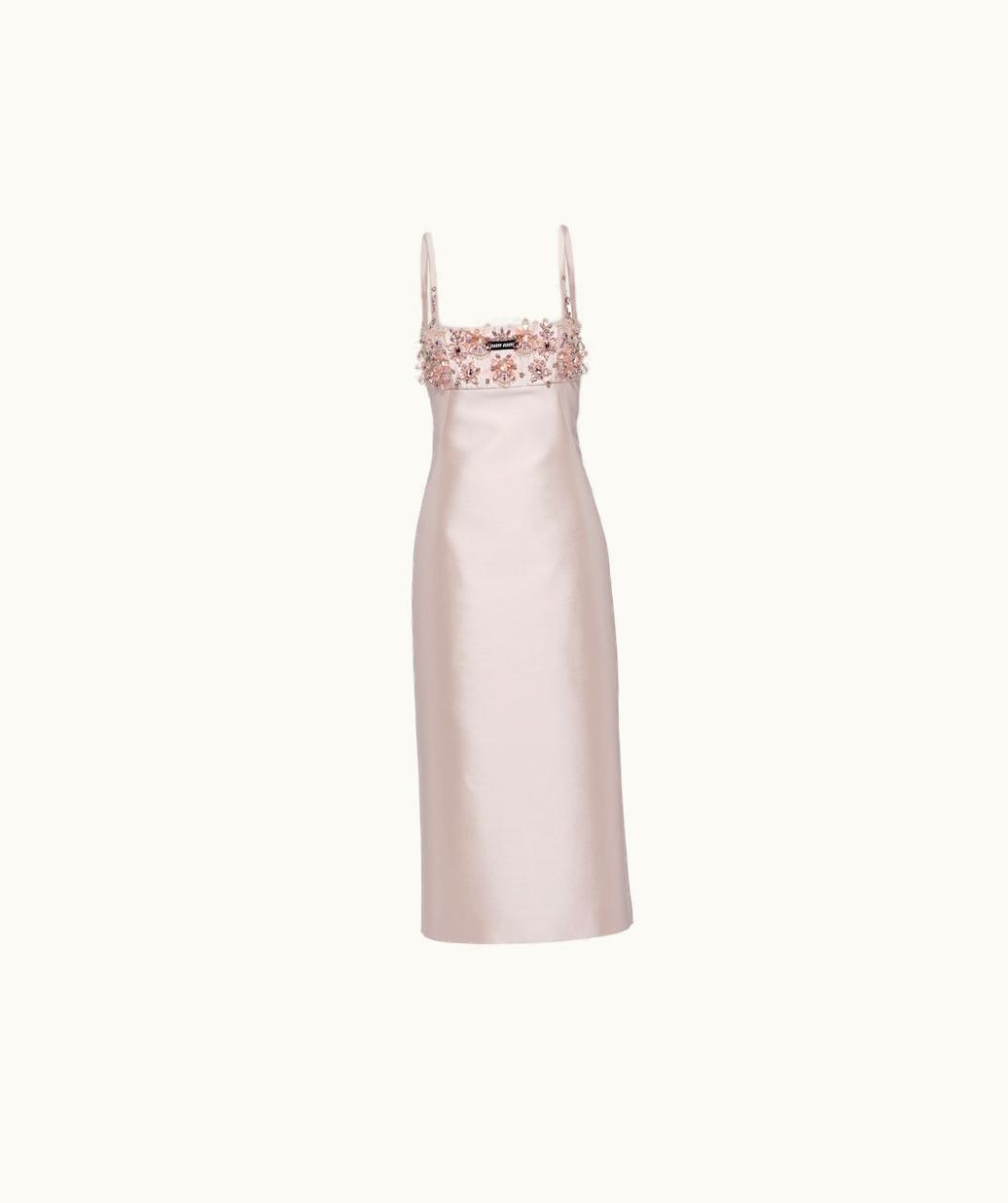 Miu Miu Miu Miu Embroidered Silk And Wool Dress