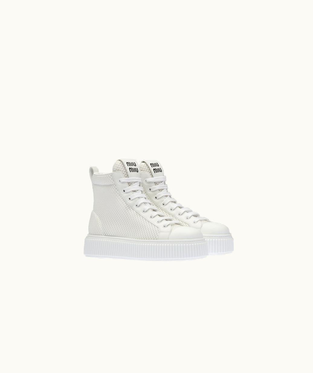 Miu Miu Miu Miu Mesh Flatform High-Top Sneakers UZ0152637