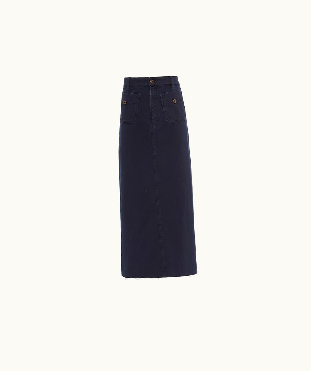 Miu Miu Miu Miu Garment-Dyed Drill Midi-Skirt