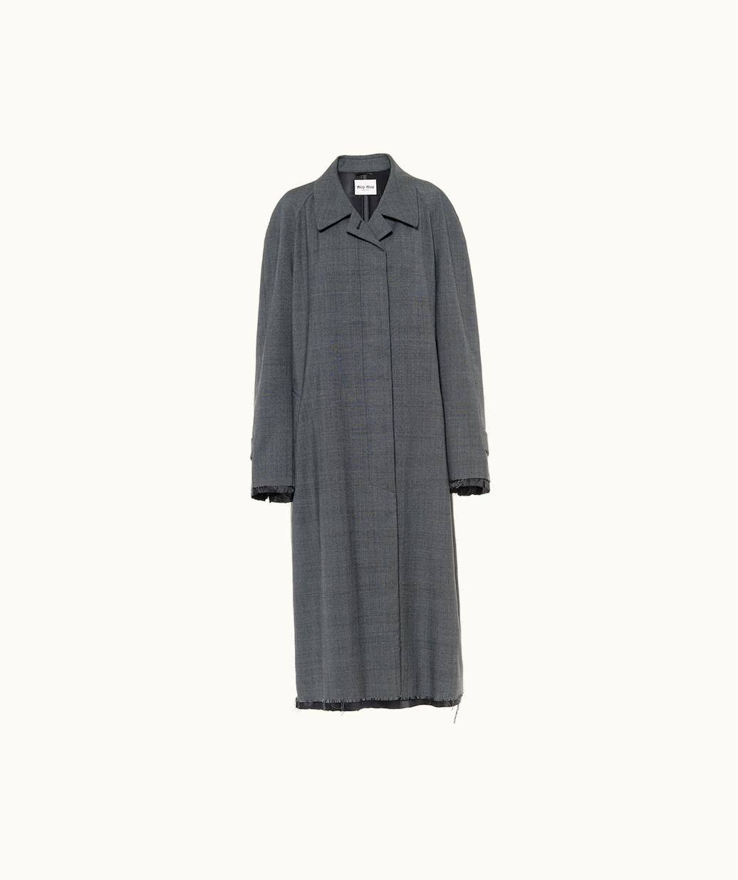 Miu Miu Miu Miu Single-Breasted Prince Of Wales Check Wool Coat