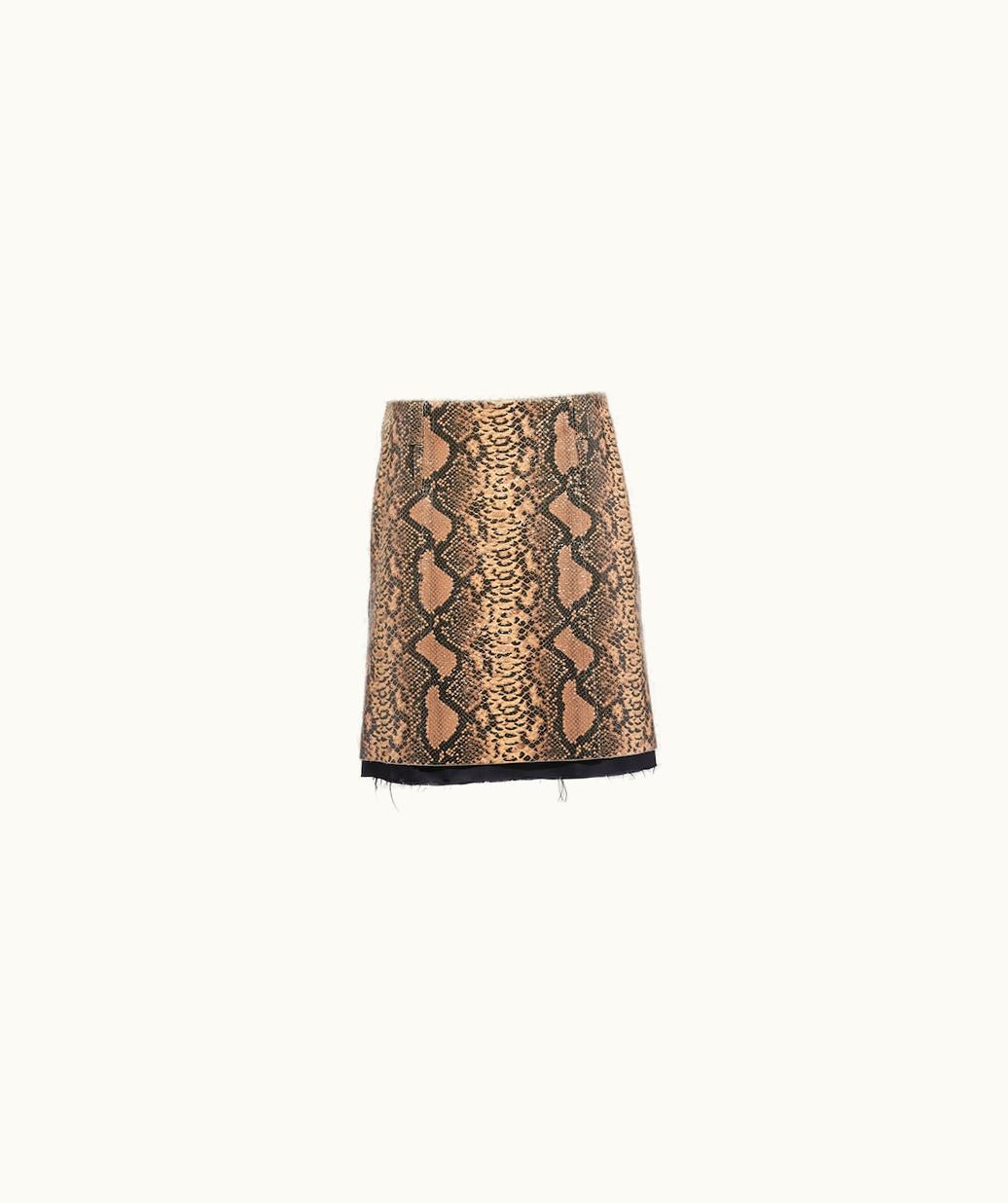 Miu Miu Miu Miu Python-Print Leather Skirt