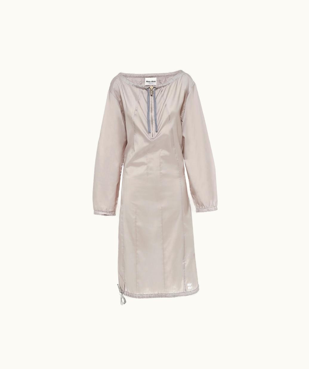 Miu Miu Miu Miu Long-Sleeved Technical Silk Dress