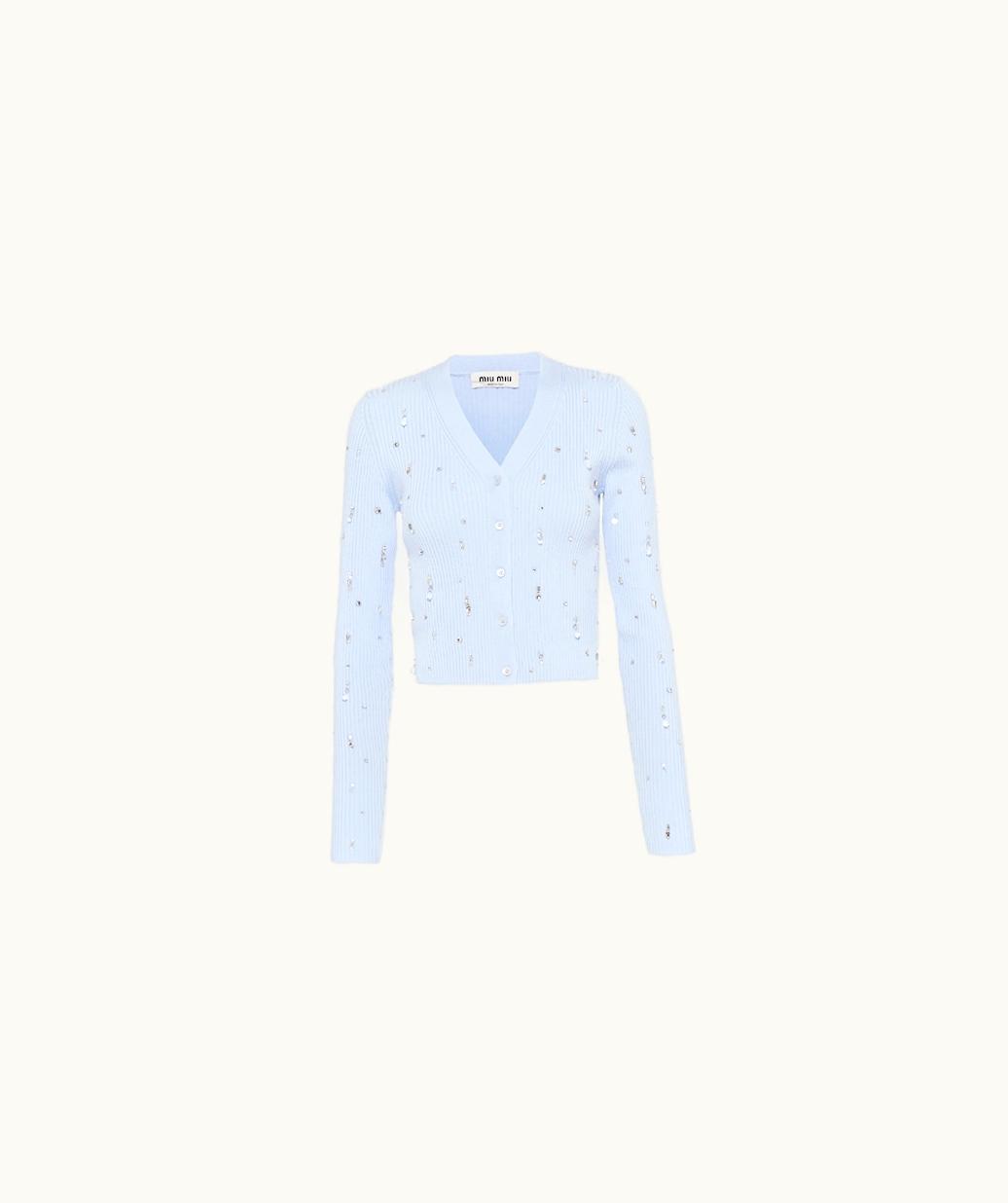 Miu Miu Miu Miu Embroidered Wool Cardigan UZ0152713