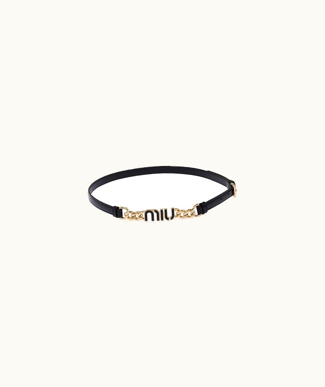 Miu Miu Miu Miu Brushed Leather Belt With Logo UZ0152715