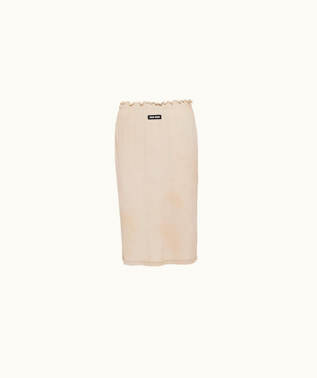 Miu Miu Miu Miu Garment-Dyed Ribbed Jersey Skirt