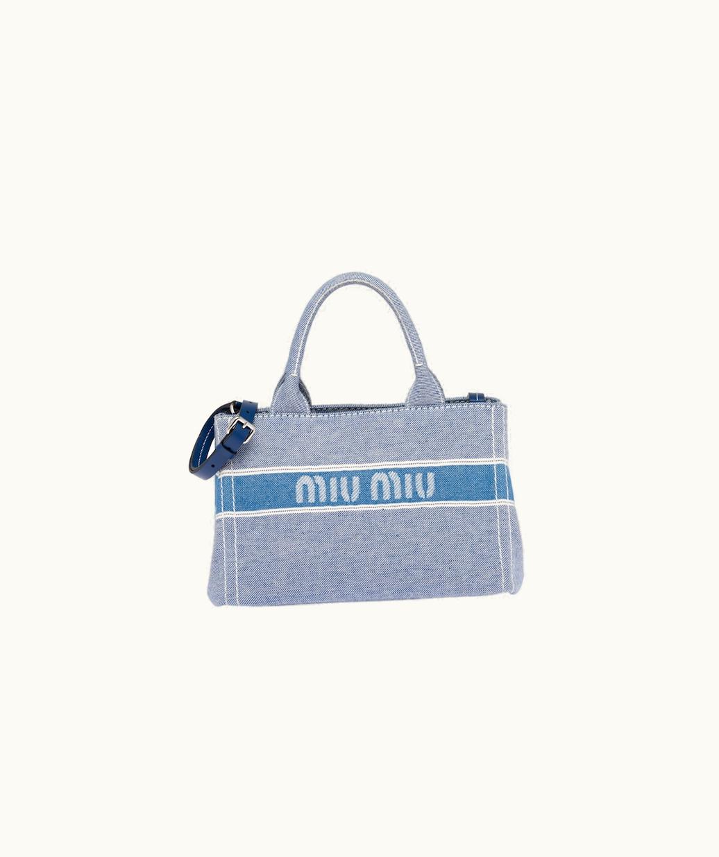 Miu Miu Miu Miu Denim Handbag With Jacquard Logo UZ0152777