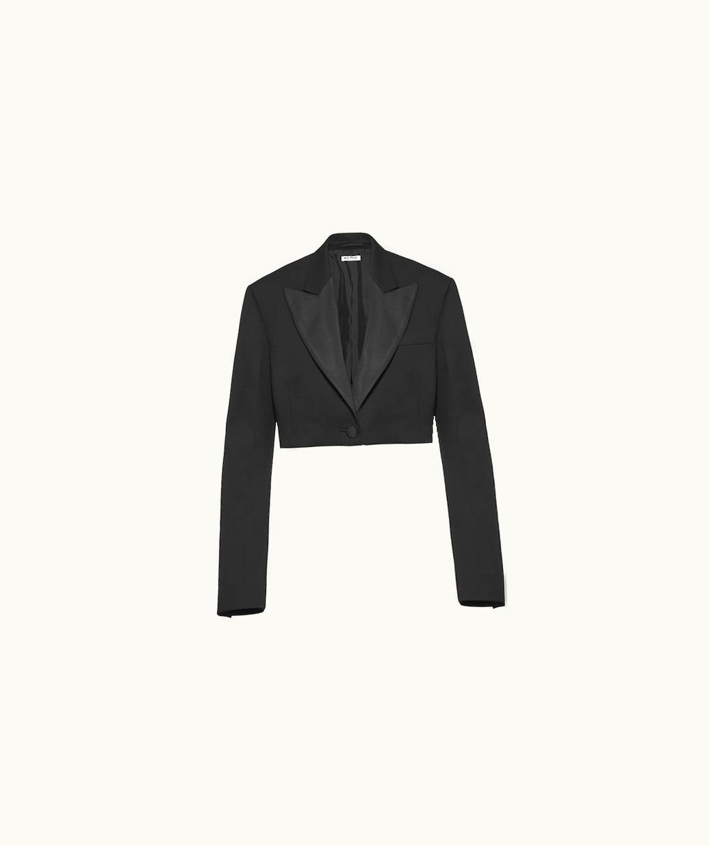 Miu Miu Miu Miu Cropped Grain De Poudre Jacket
