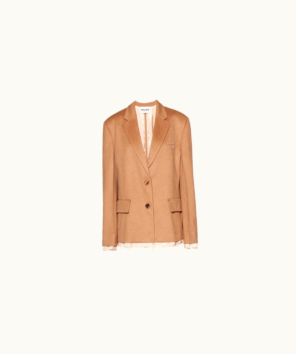 Miu Miu Miu Miu Single-Breasted Camel Hair Jacket