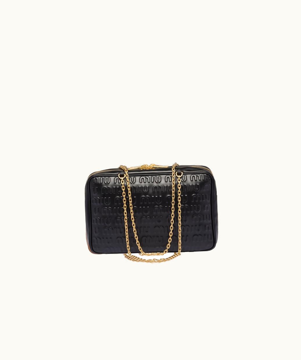 Miu Miu Miu Miu Leather Top-Handle Bag With Embossed Logo