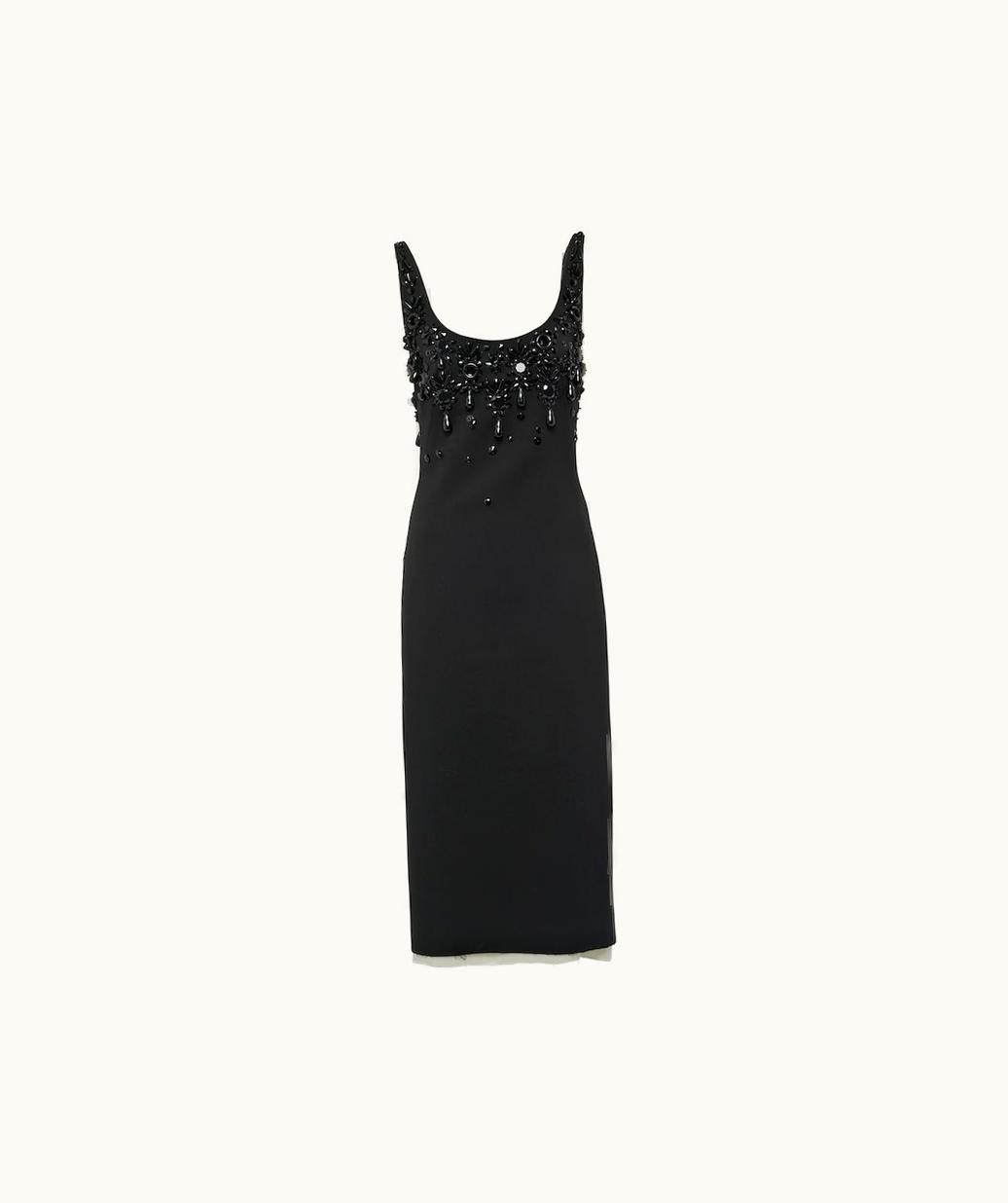 Miu Miu Miu Miu Embroidered Grain De Poudre Dress