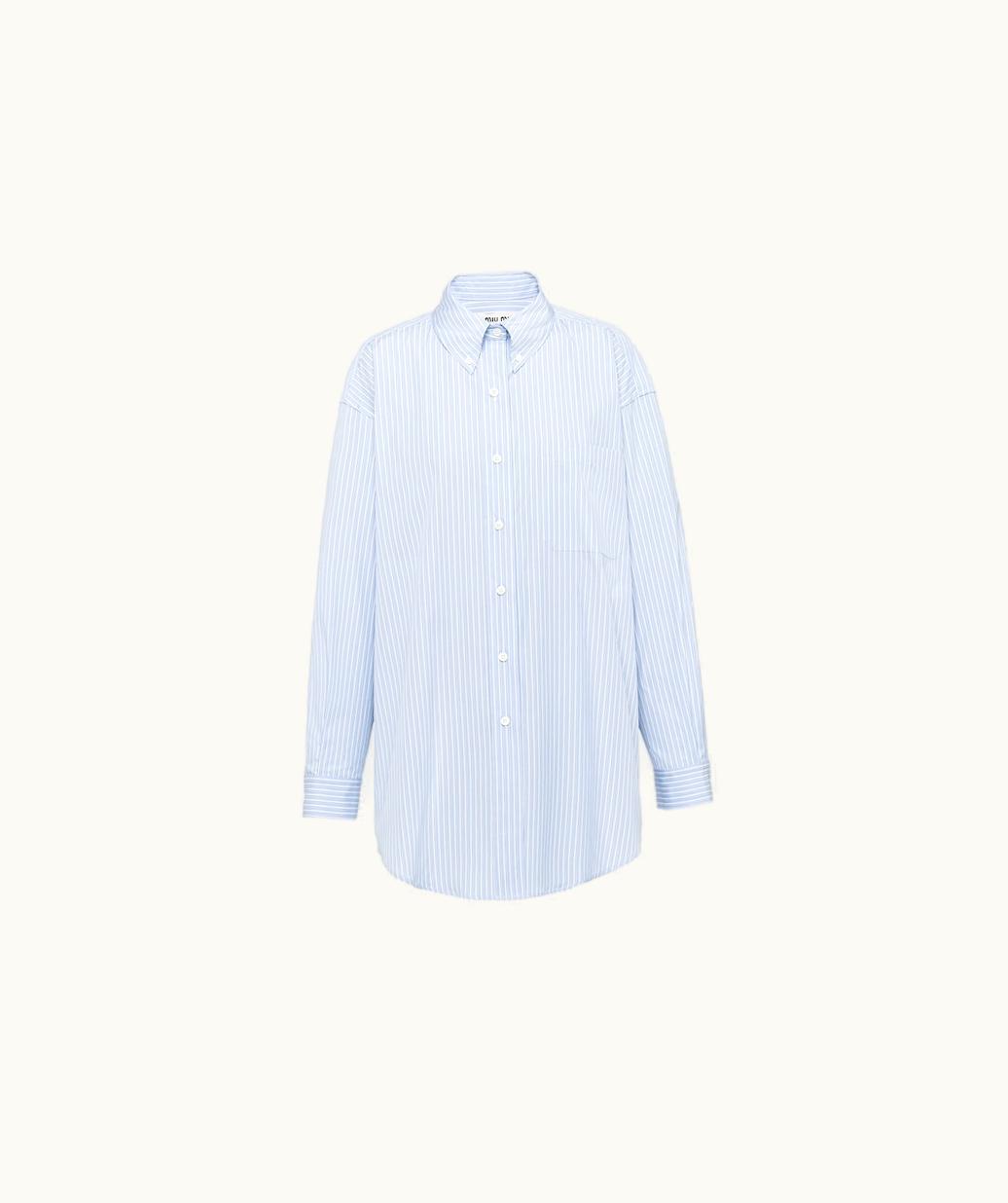Miu Miu Miu Miu Striped Chambray Shirt With Logo UZ0152814