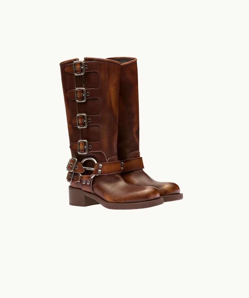 Miu Miu Miu Miu Leather Biker Boots UZ0152830