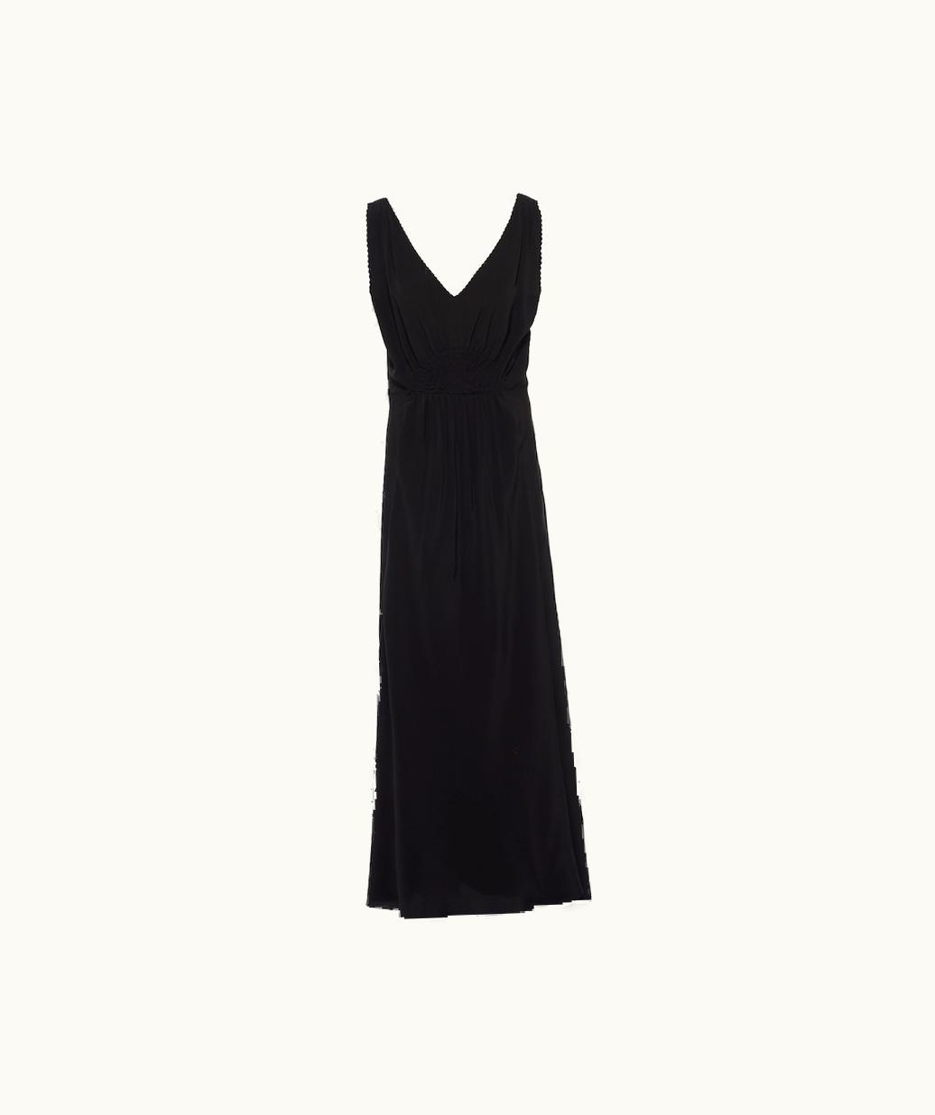 Miu Miu Miu Miu Long Crepe De Chine Dress UZ0152838