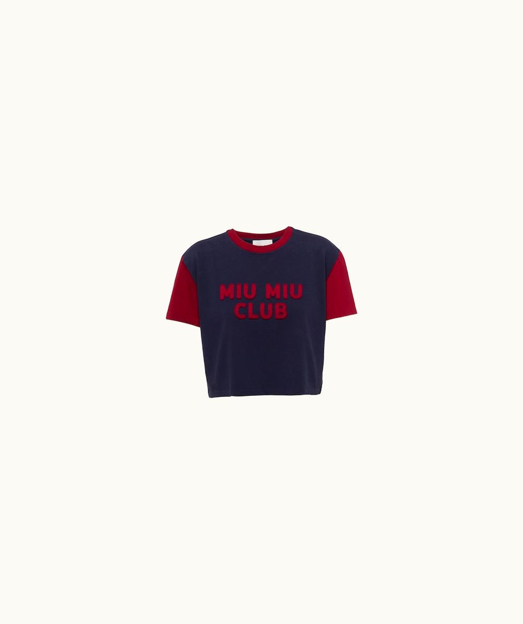 Miu Miu Miu Miu Jersey T-Shirt With Embroidered Logo