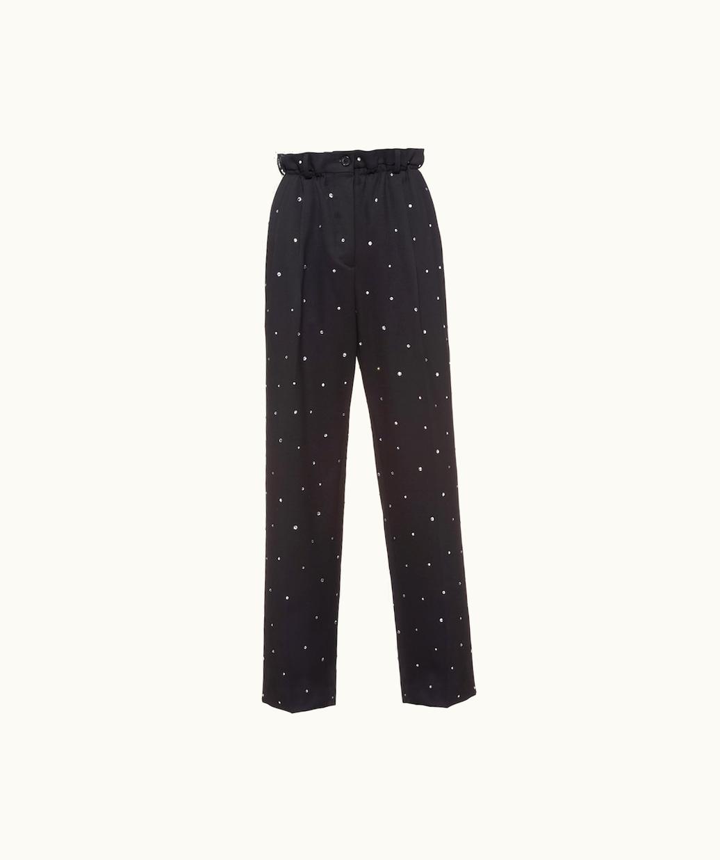 Miu Miu Miu Miu Embroidered Grain De Poudre Pants