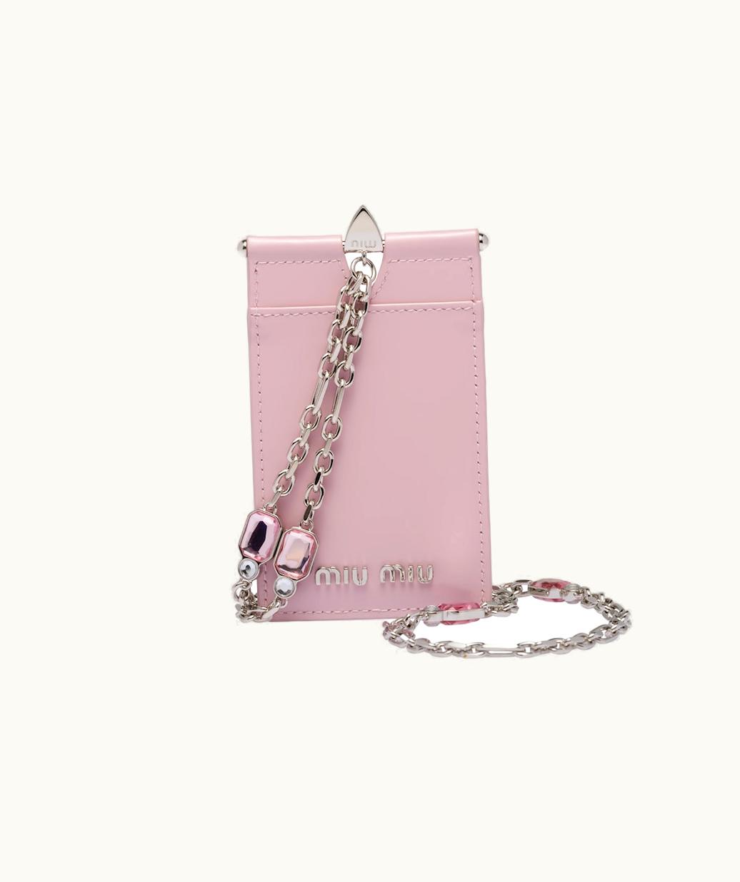 Miu Miu Miu Miu Brushed Leather Badge Holder