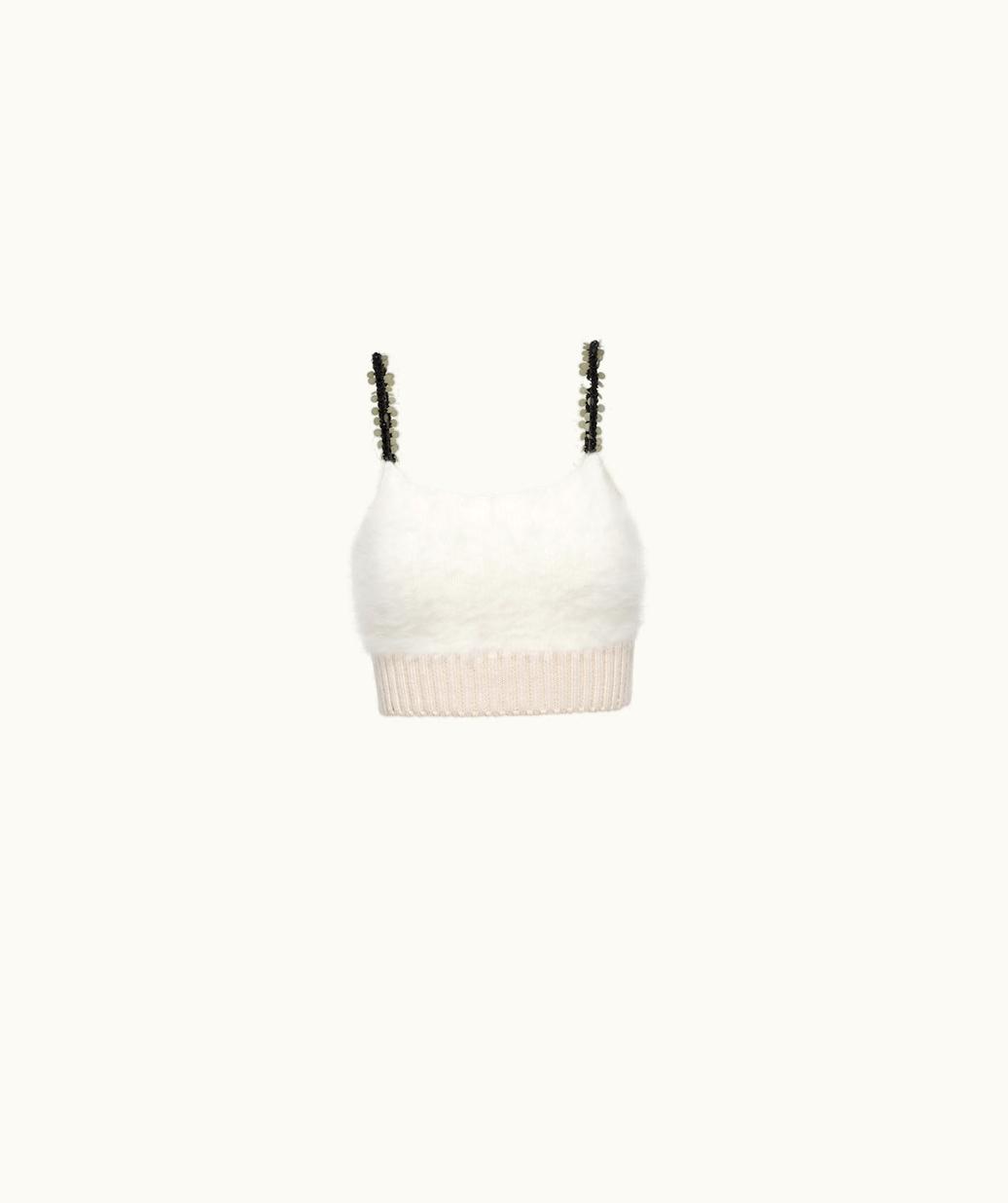 Miu Miu Miu Miu Angora And Silk Crop Top