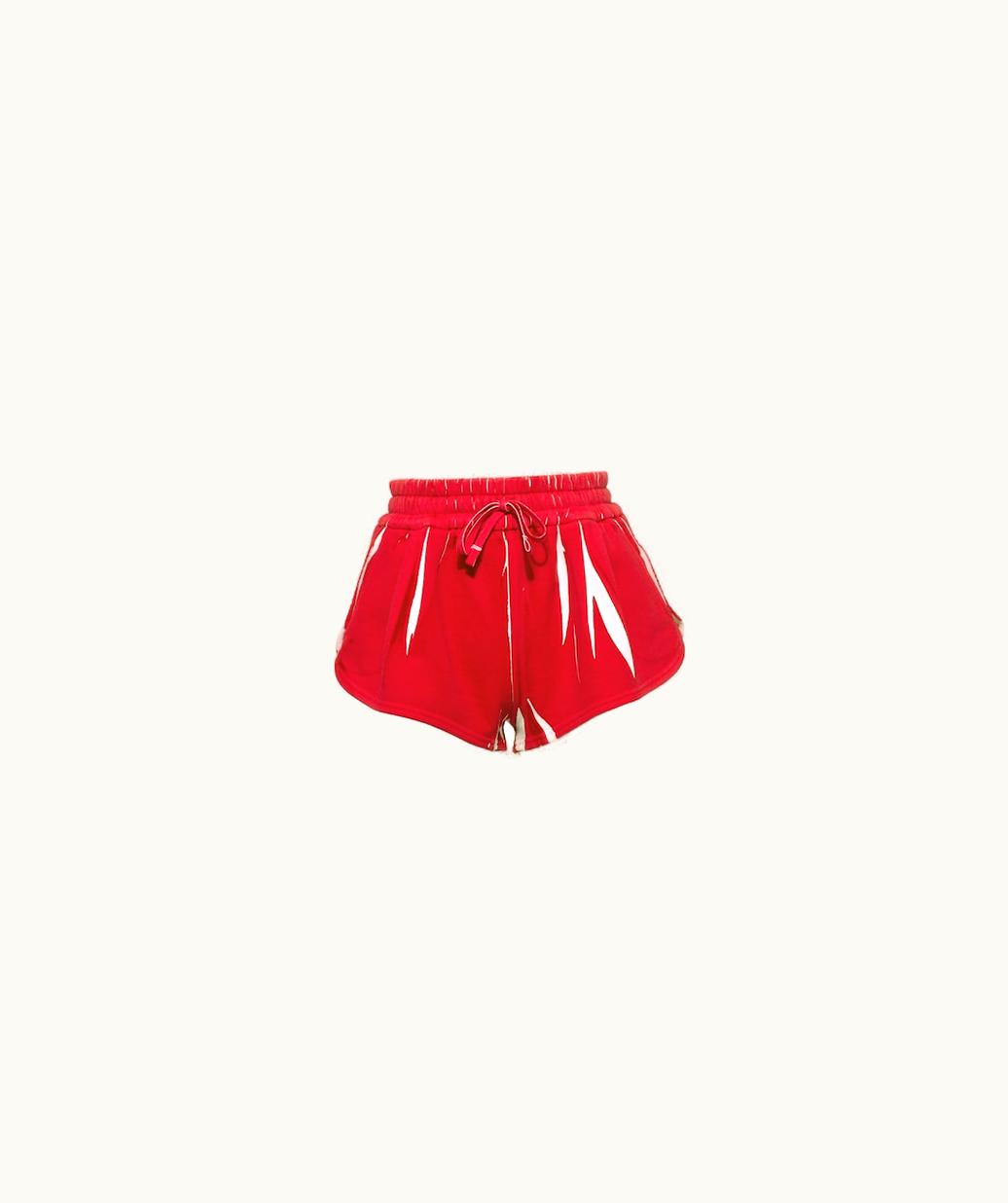Miu Miu Miu Miu Printed Cotton Fleece Shorts With Logo