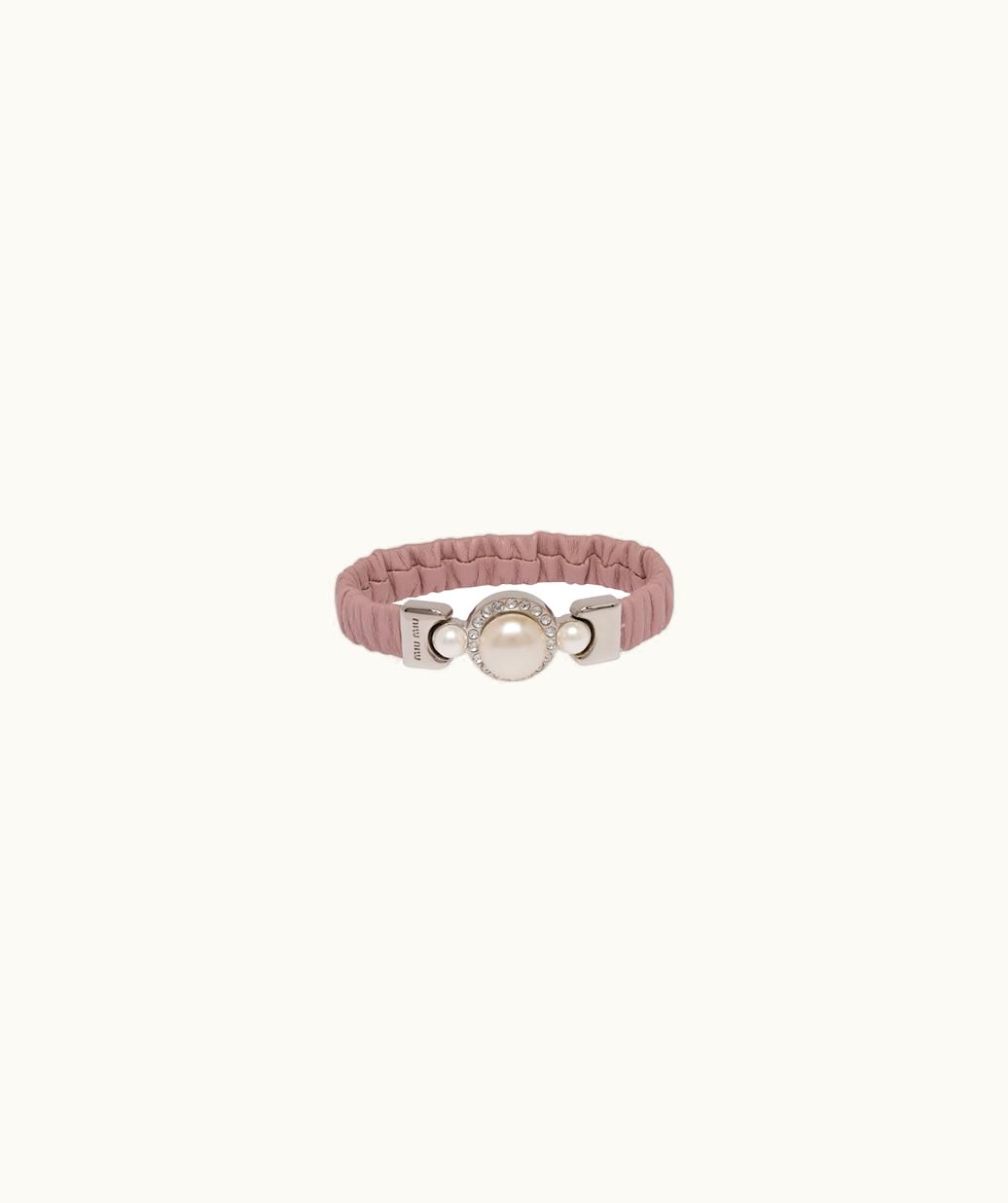 Miu Miu Miu Miu Nappa Leather And Metal Bracelet UZ0152968