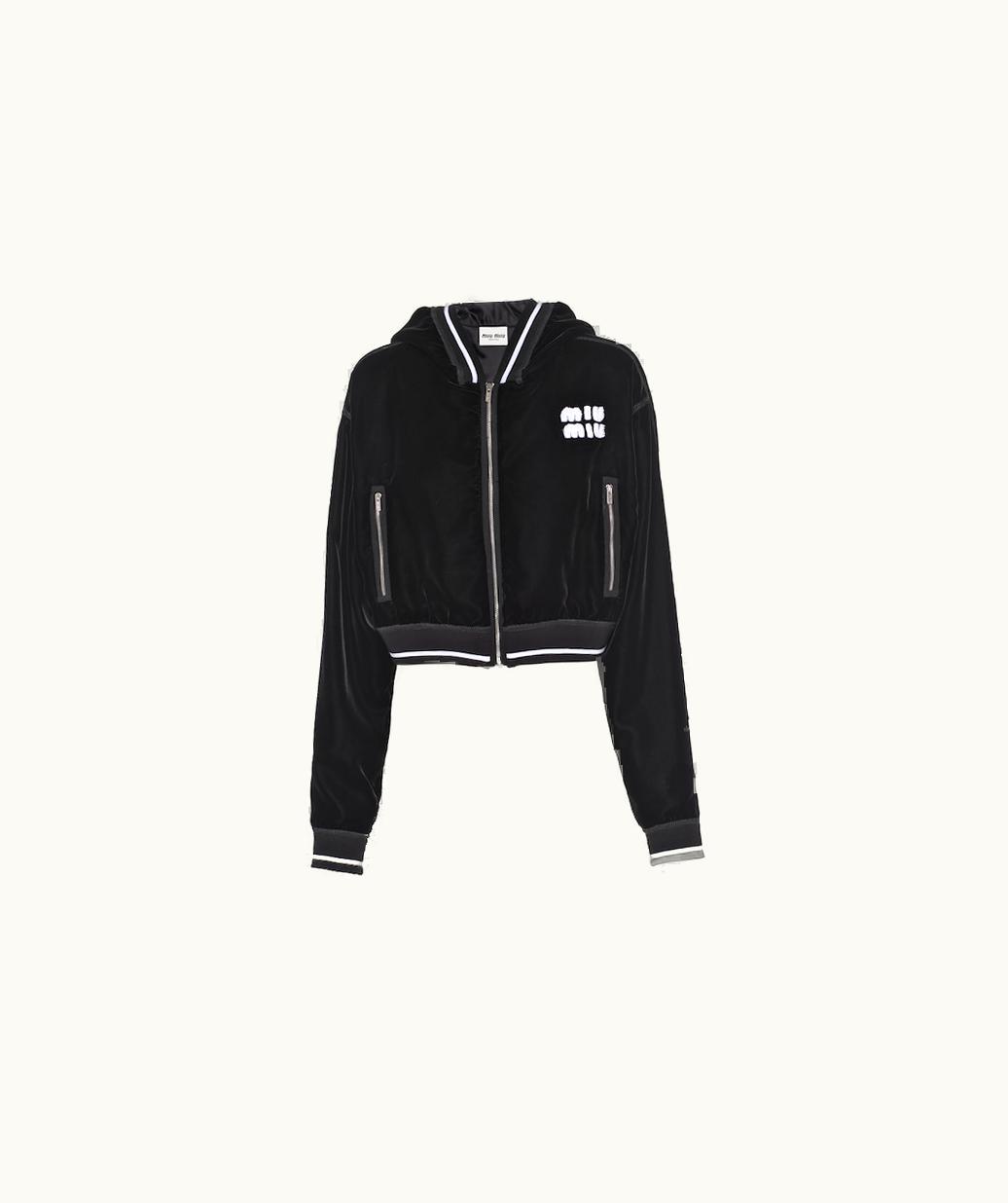 Miu Miu Miu Miu Embroidered Velvet Blouson