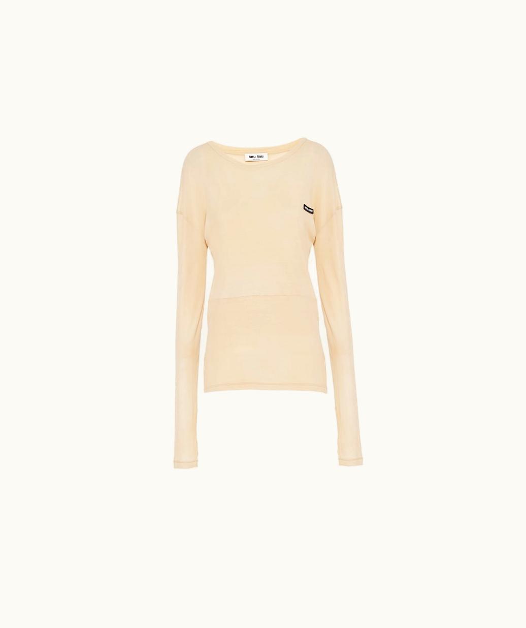 Miu Miu Miu Miu Garment-Dyed Ribbed Jersey Knit Dress