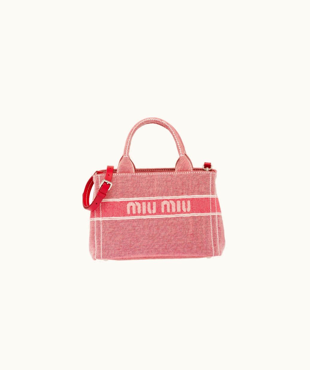 Miu Miu Miu Miu Denim Handbag With Jacquard Logo UZ0152999