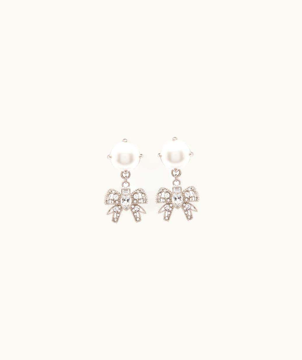Miu Miu Miu Miu Pendant Earrings With Crystals And Pearls