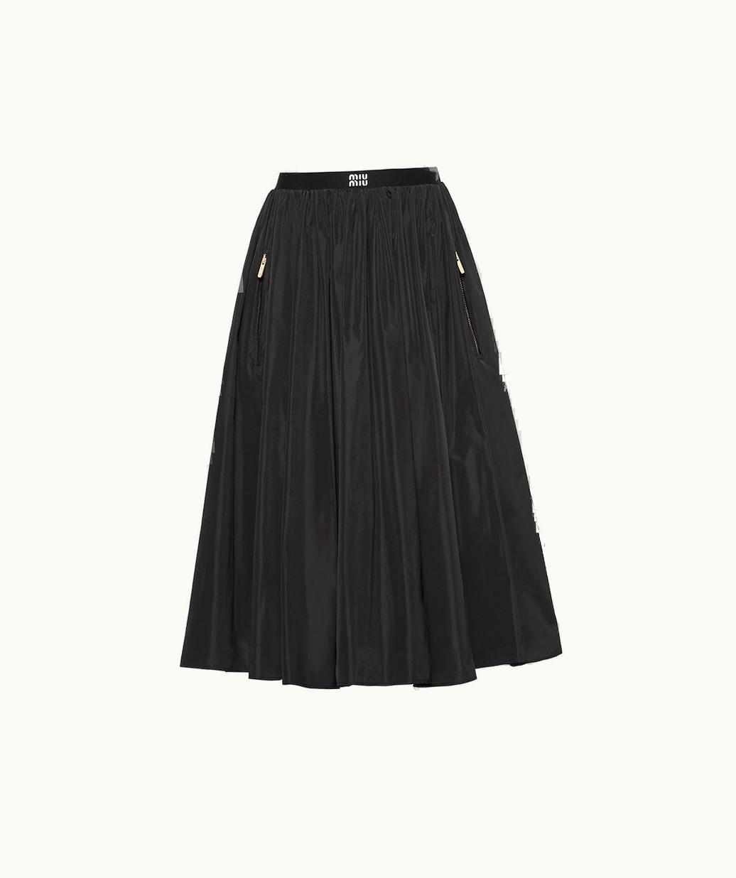 Miu Miu Miu Miu Full Technical Silk Skirt