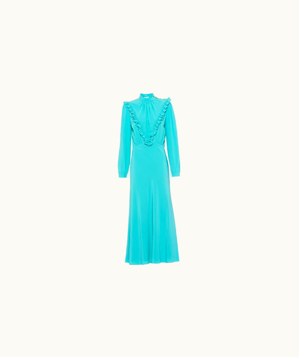 Miu Miu Miu Miu Long Crepe De Chine Dress UZ0153116