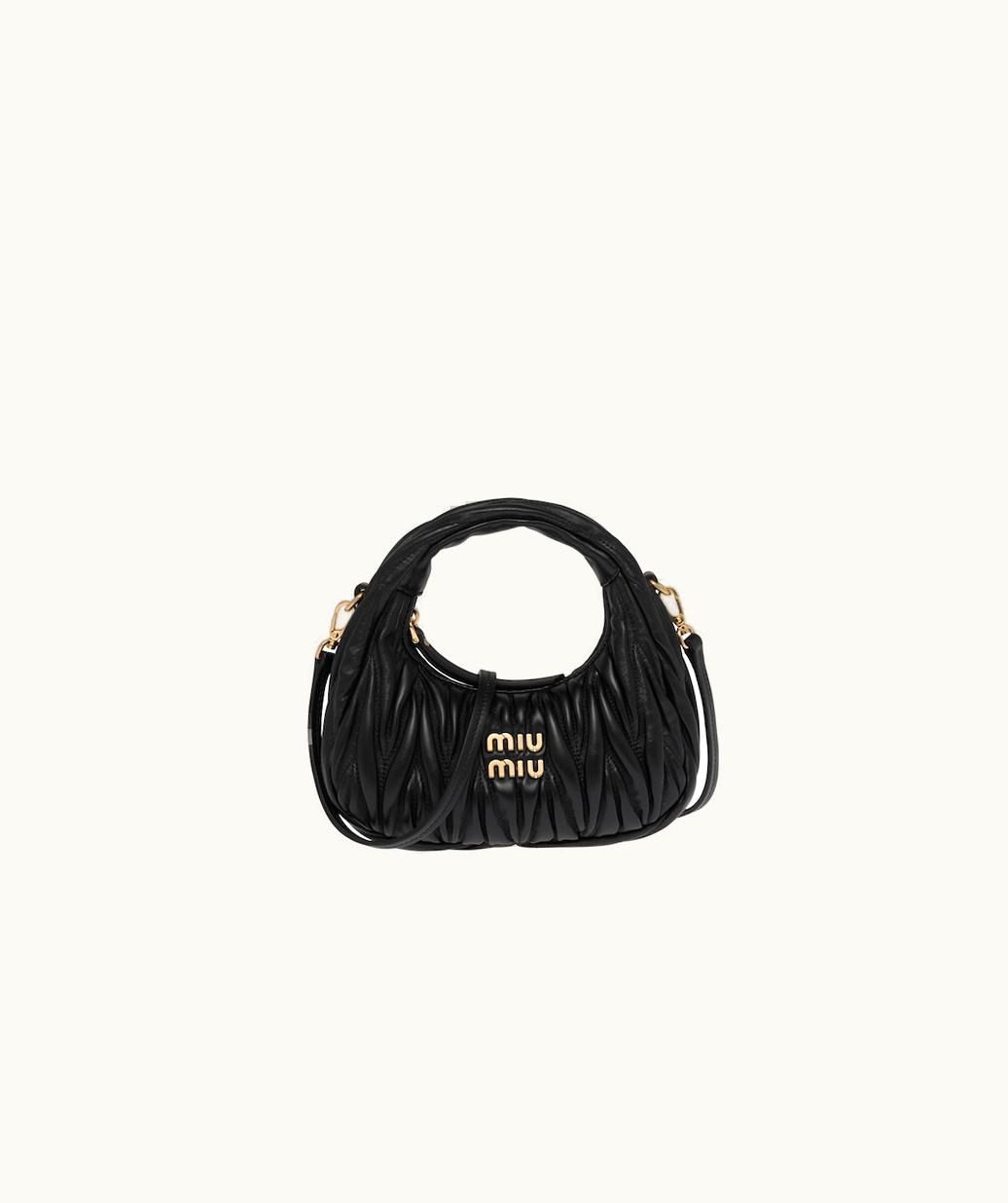 Miu Miu Miu Miu Wander Matelassé Nappa Leather Hobo Mini-Bag UZ0153169