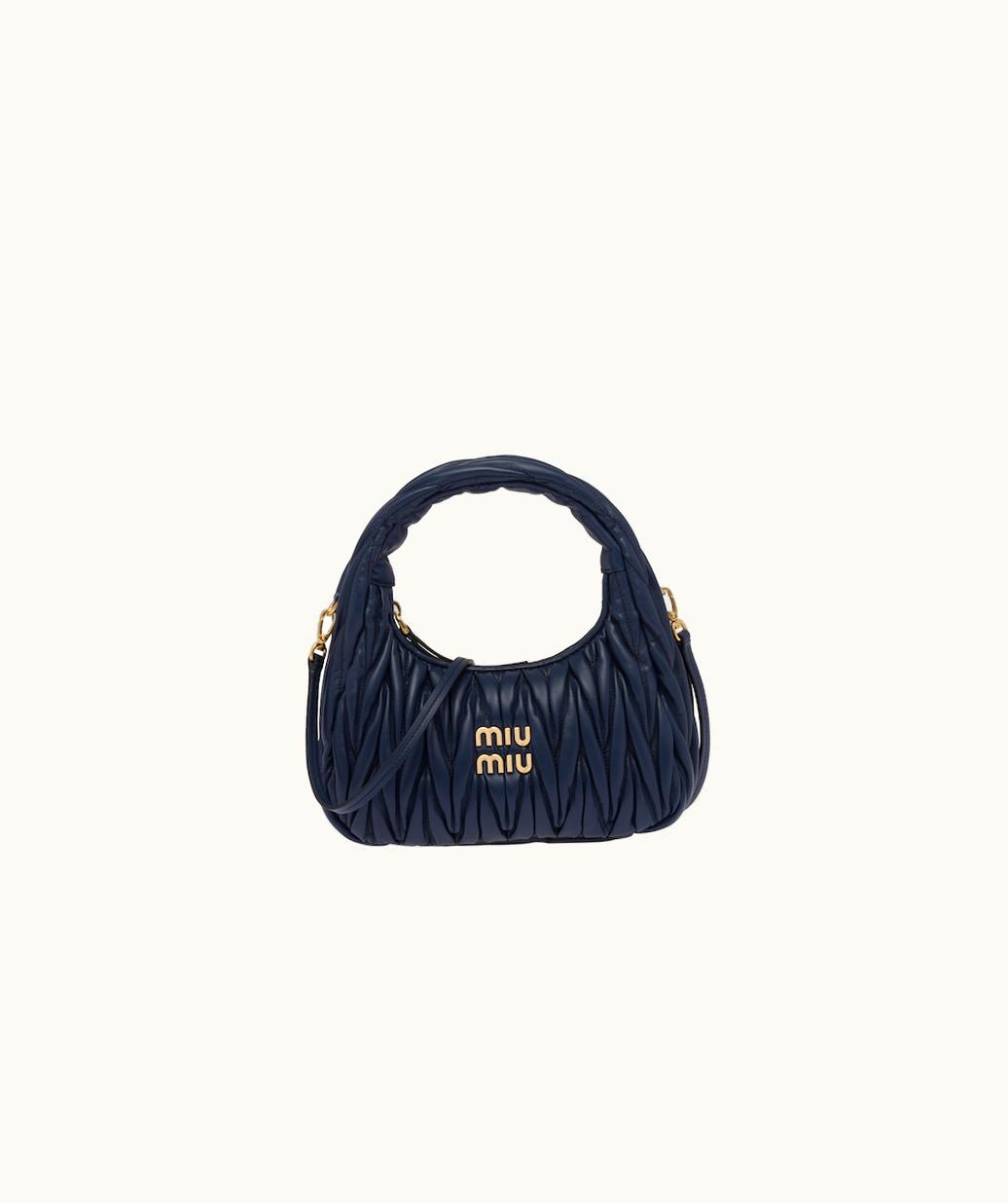 Miu Miu Miu Miu Wander Matelassé Nappa Leather Mini Hobo Bag UZ0153185