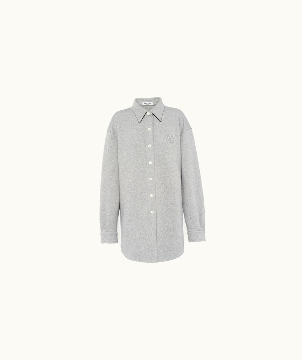 Miu Miu Miu Miu Oversized Cotton Shirt With Embroidered Logo UZ0153190