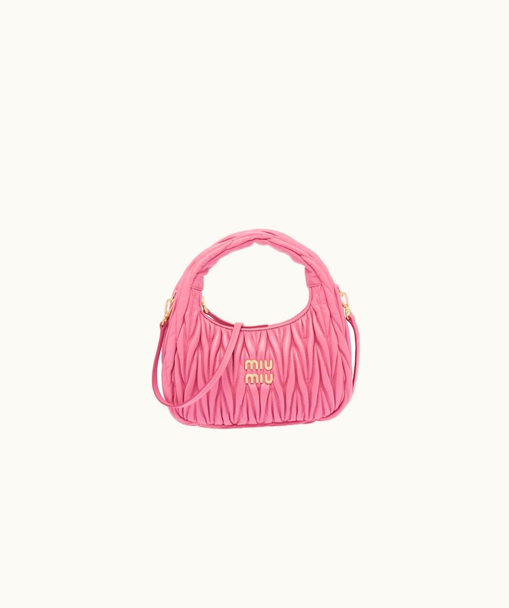 Miu Miu Miu Miu Wander Matelassé Nappa Leather Mini Hobo Bag UZ0153225