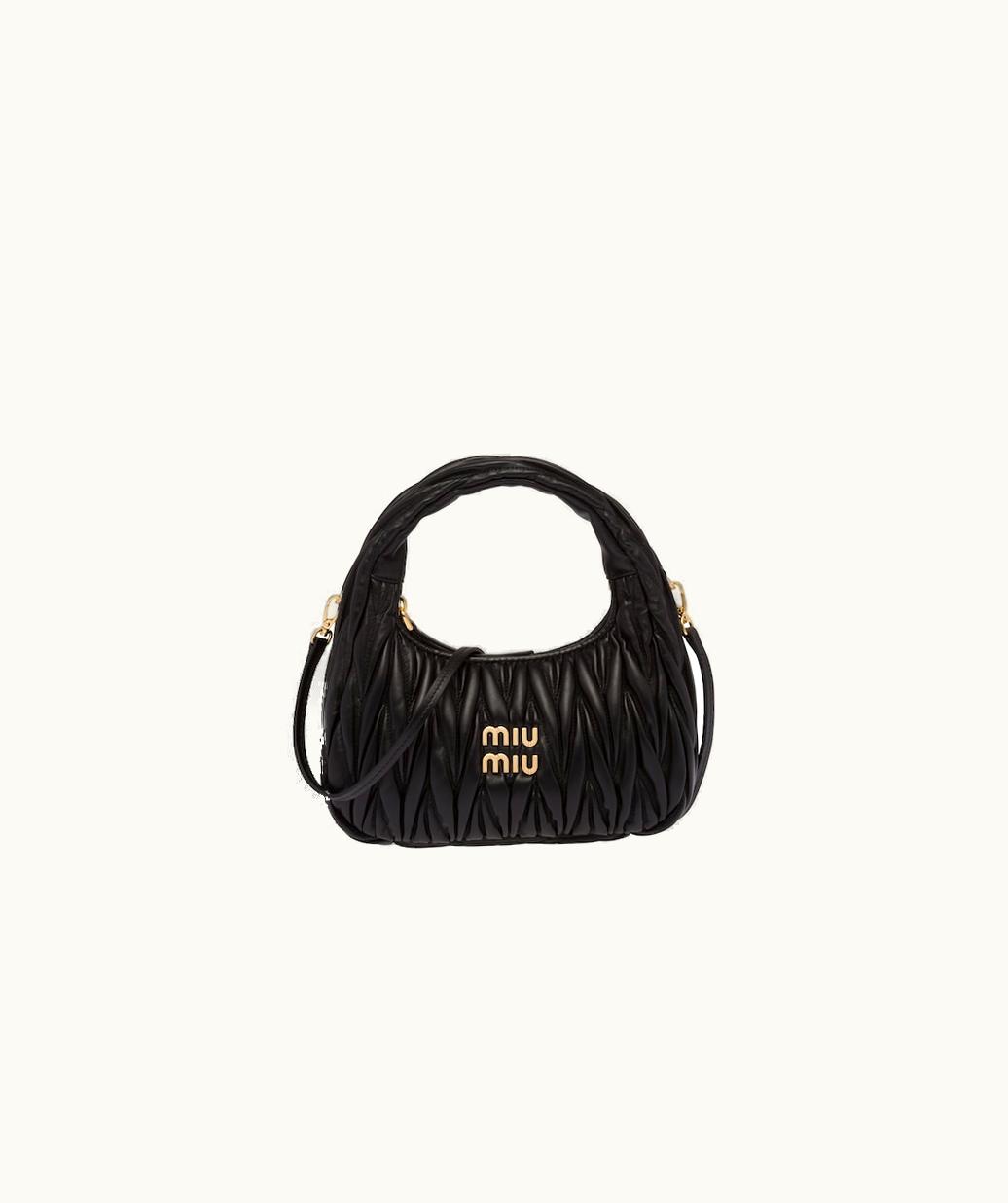 Miu Miu Miu Miu Wander Matelassé Nappa Leather Mini Hobo Bag UZ0153232
