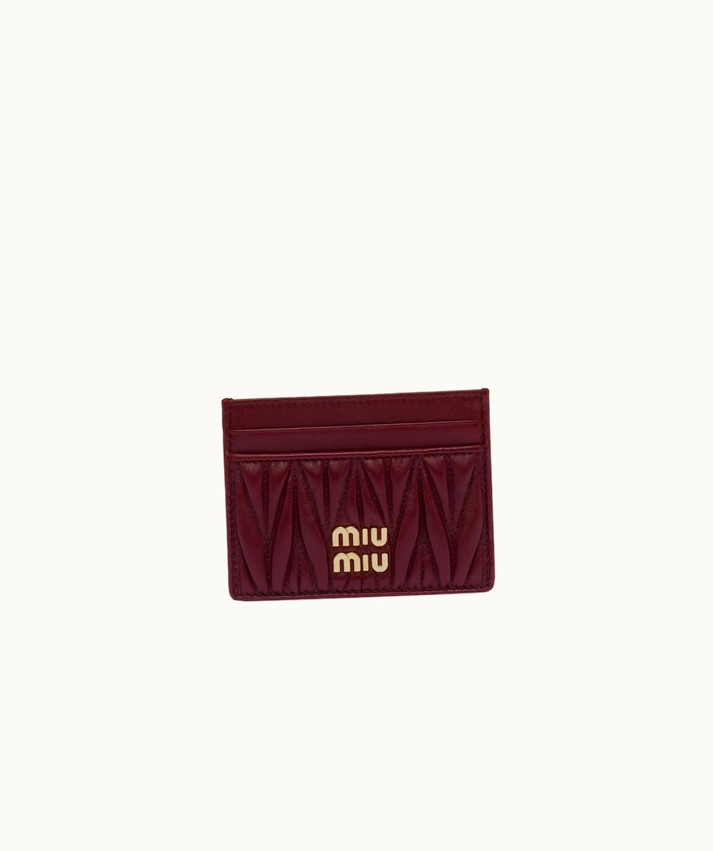 Miu Miu Miu Miu Matelassé Nappa Leather Card Holder UZ0153251