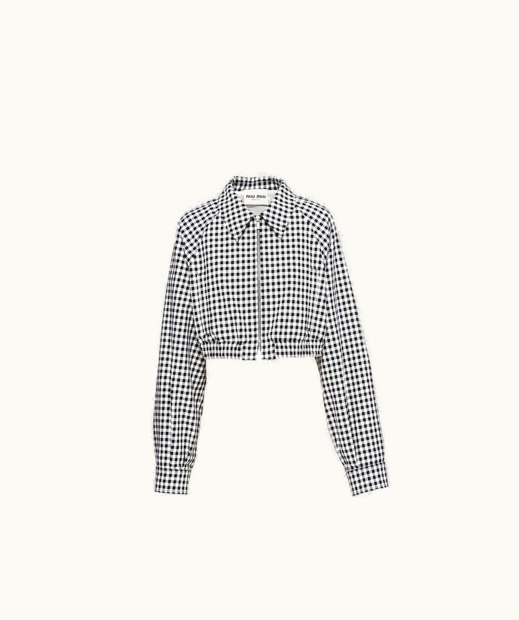 Miu Miu Miu Miu Gingham Check Blouson Jacket