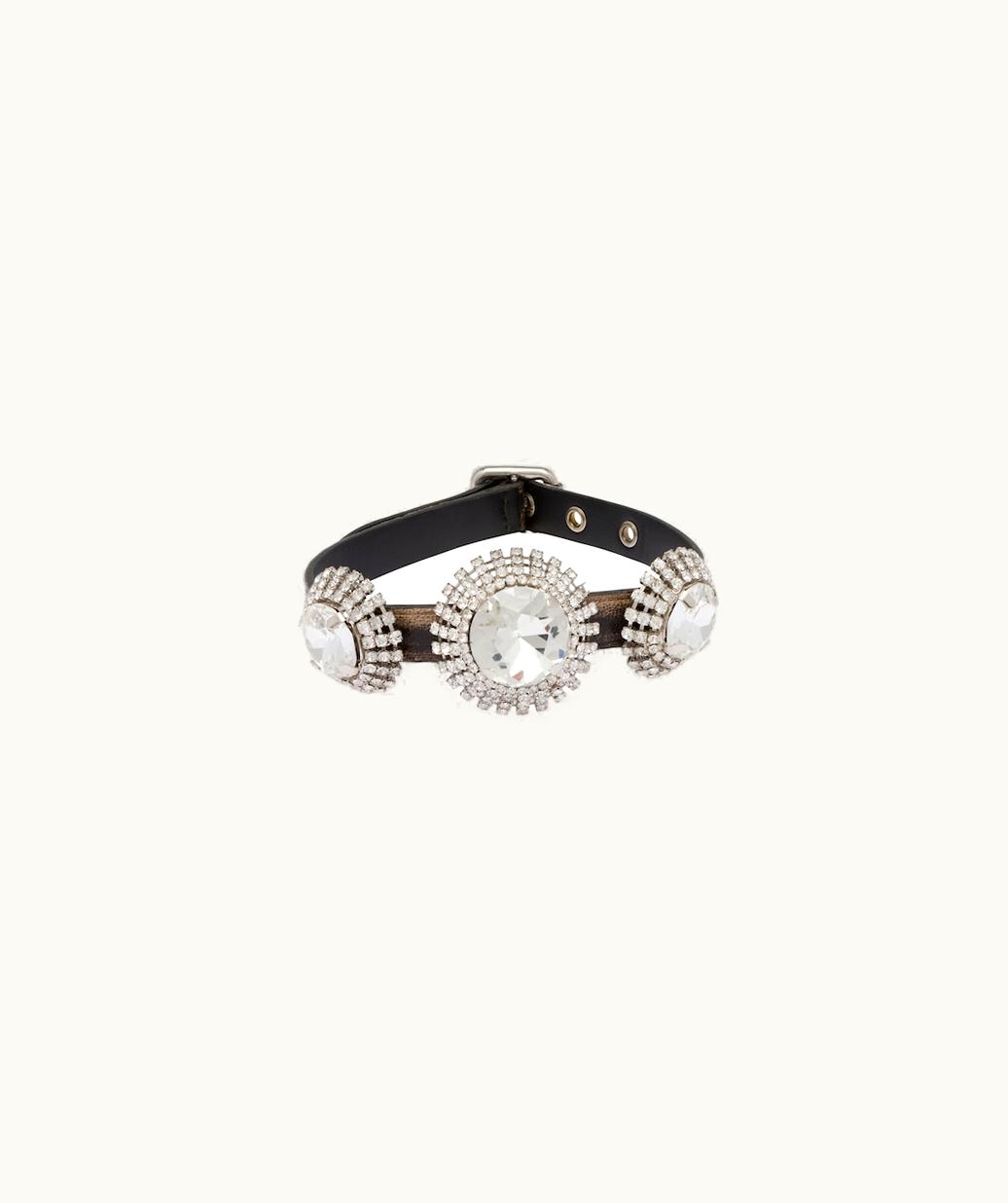 Miu Miu Miu Miu Nappa Leather Choker With Crystals UZ0153280