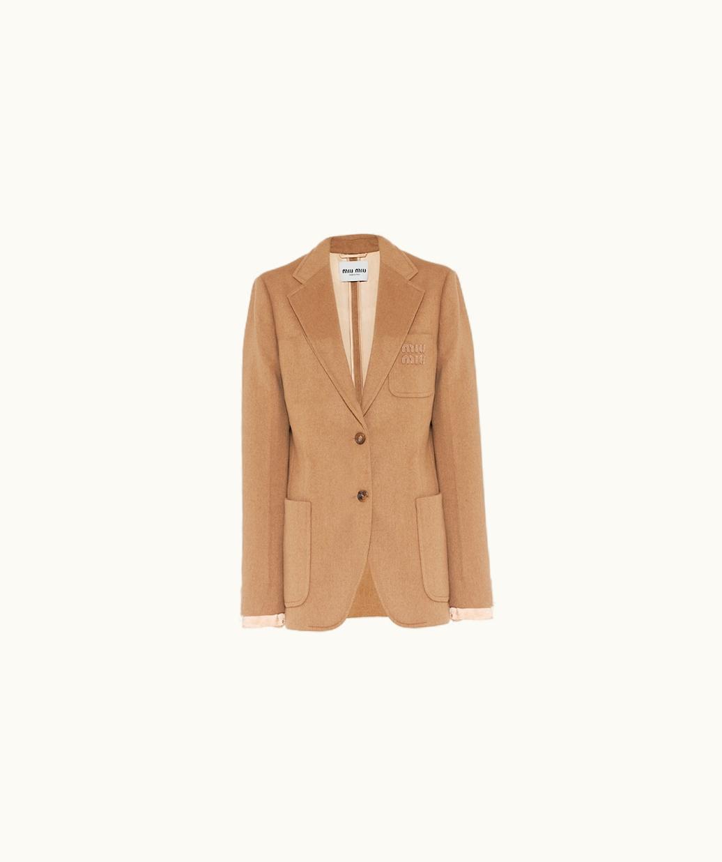 Miu Miu Miu Miu Single-Breasted Camel-Hair Jacket