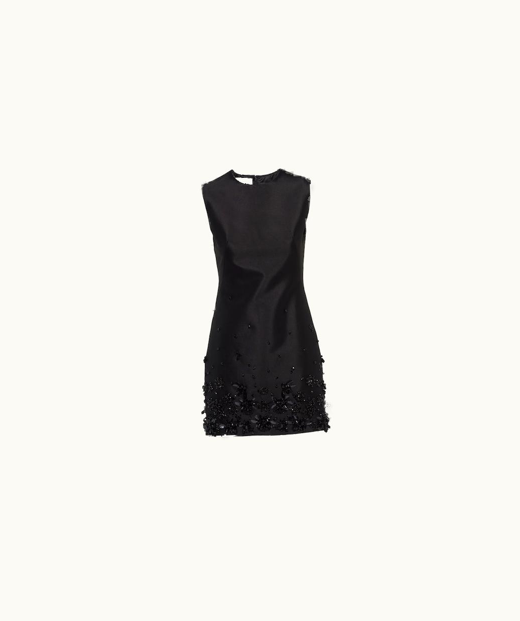 Miu Miu Miu Miu Embroidered Silk And Wool Mini-Dress