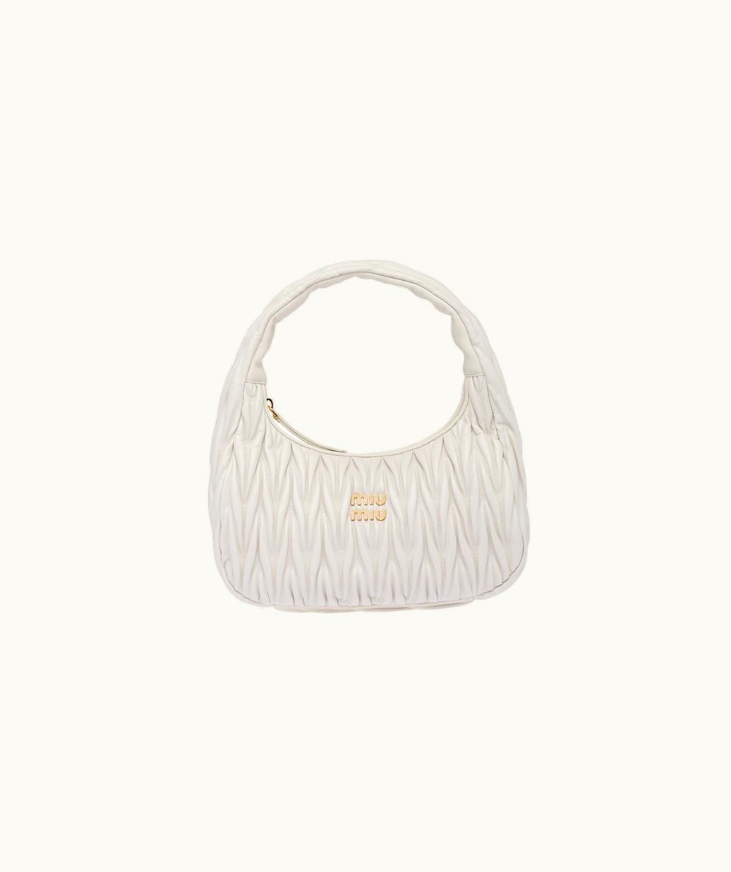 Miu Miu Miu Miu Wander Matelassé Nappa Leather Hobo Bag UZ0153367