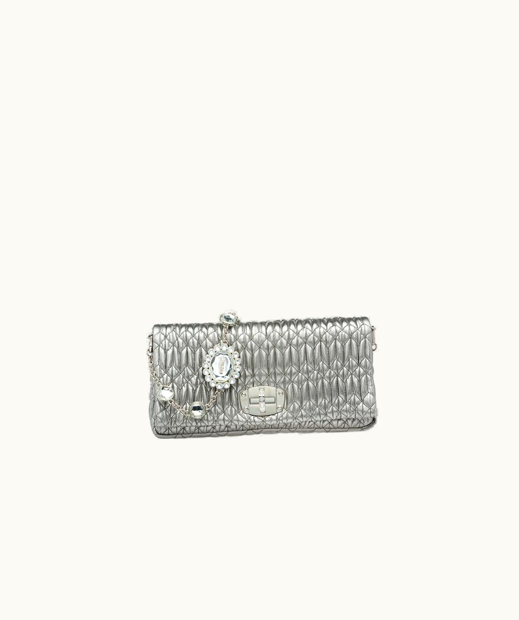 Miu Miu Miu Miu Iconic Crystal Cloqué Nappa Leather Bag UZ0153402