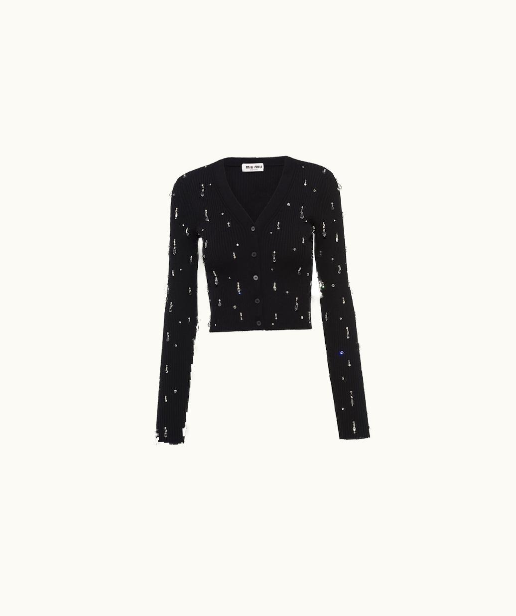 Miu Miu Miu Miu Embroidered Wool Cardigan UZ0153427