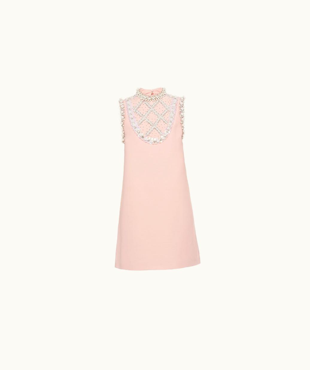 Miu Miu Miu Miu Embroidered Tricotine Minidress