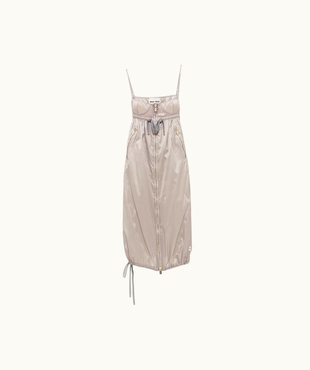 Miu Miu Miu Miu Technical Silk Bustier Dress