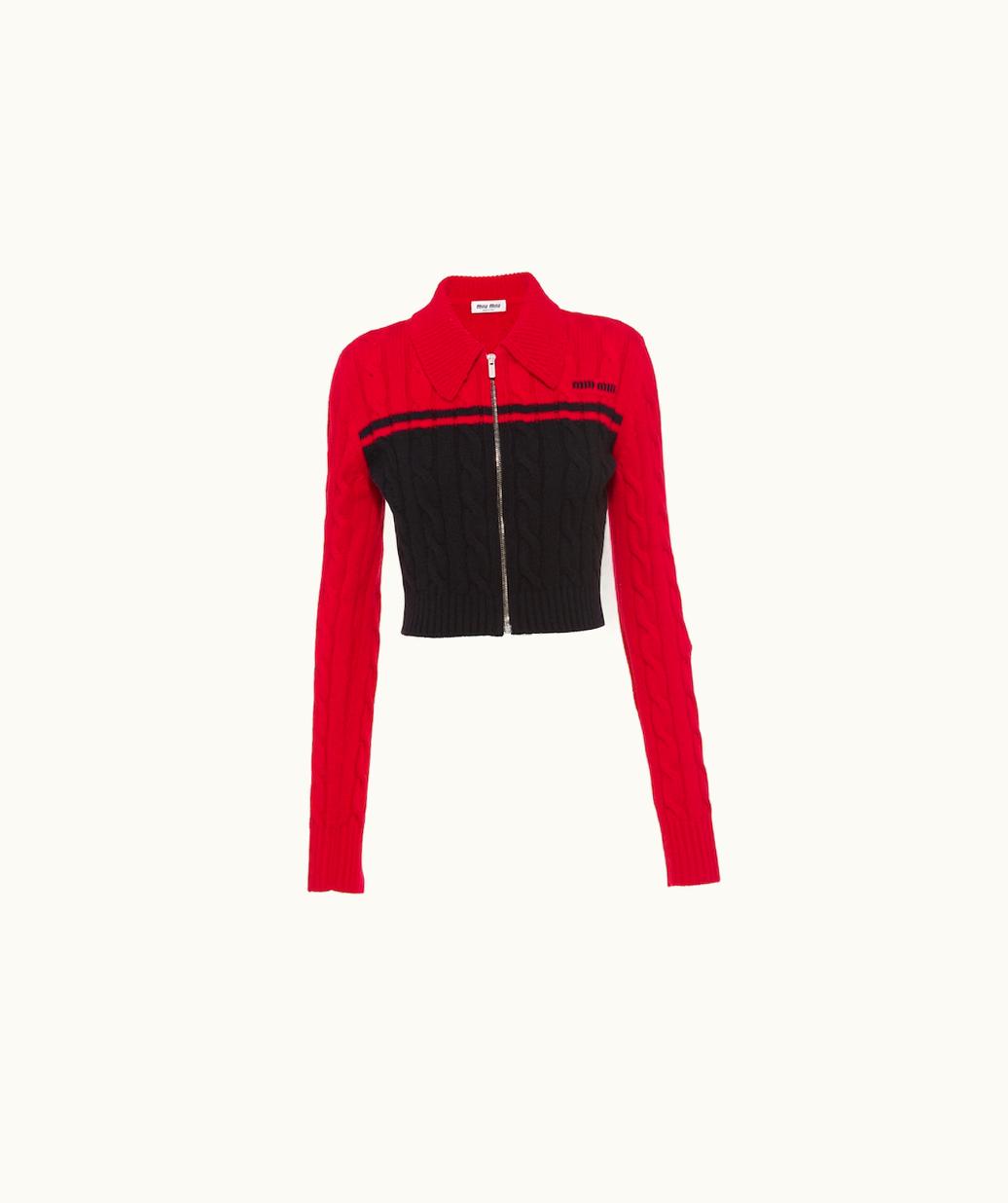 Miu Miu Miu Miu Wool And Cashmere Zipper Cardigan UZ0153482